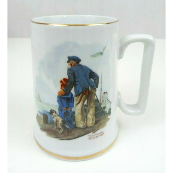 Vintage 1986 Norman Rockwell Museum Collection Looking Out To Sea Coffee Cup - Picture 1 of 8